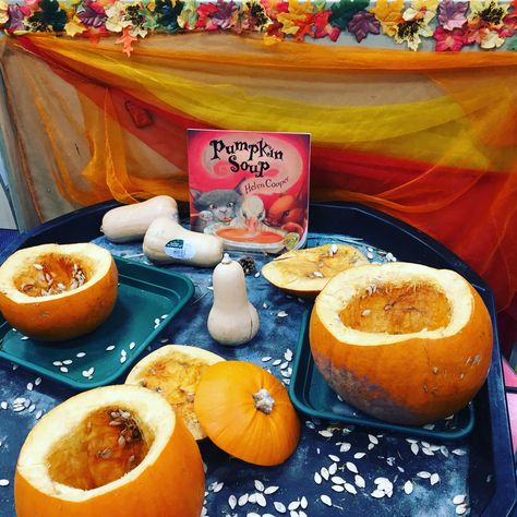 Pumpkin Soup * Autumn 🍂 Hands on Pumpkin Soup Preschool Activities, Pumpkin Soup Eyfs, Pumpkin Soup Activities, Pumpkin Soup Bowls, Pumpkin Soup Book, Pumpkin Soup