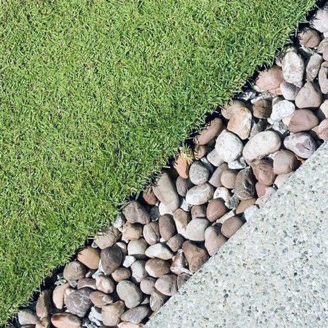 Top 40 Best Stone Edging Ideas - Exterior Landscaping Designs Stone Edging Ideas, Diy Rock Landscaping Ideas, Landscape Edging Stone, Rock Edging, Driveway Edging, Exterior Landscaping, Border Garden, Patio Edging, Stone Landscape