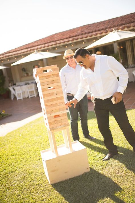 Wedding games, lawn games, giant jenga, outdoor wedding, Shannon + Andrew 9-26-15, Sherman Library and Gardens, Corona del Mar, California