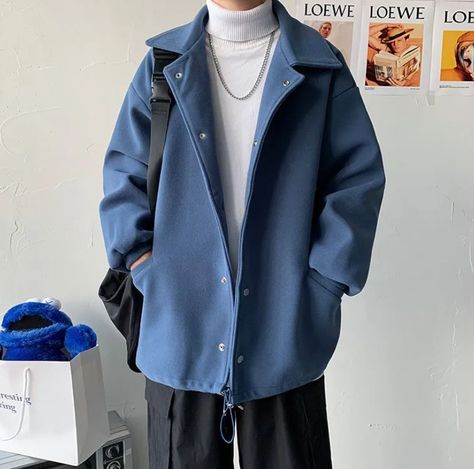 Blue Tomboy Aesthetic, Mens Modest Outfits, Aesthetic Blue Outfits Men, Blue Aesthetic Clothes Men, Blue Grunge Aesthetic Outfit, Blue Masc Outfits, Mens Blue Outfit, Blue Aesthetic Outfit Men, Blue Outfit Male