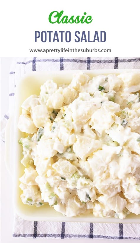 White Potato Salad, Potato Salad Without Eggs, Tater Salad, Simple Picnic, Best Potato Salad, Best Potato Salad Recipe, Potato Salad Dressing, Potato Salad Recipes, Potato Salad Recipe Easy