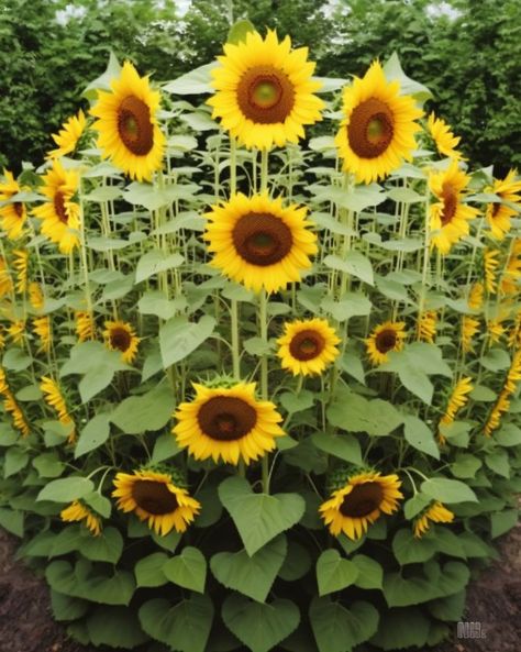 Wisconsin Landscaping Ideas Front Yards, Sunflower House Garden, Sunflower Patch Garden, Sunflower Planting Ideas, Sunflower Ring Garden, Sunflower Circle Garden, Circle Garden Ideas, Sunflower Garden Backyard, Sunflower Planting Ideas Backyards