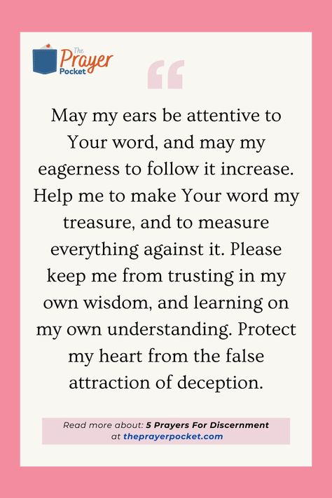 Embrace the discernment that comes from seeking God's will through prayer. Let these prayers be a source of wisdom and understanding in your decision-making. Prayer For Discernment, God's Voice, Ask God, Keep Quiet, God's Heart, Christian Prayers, The Prayer, Seeking God, Decision Making