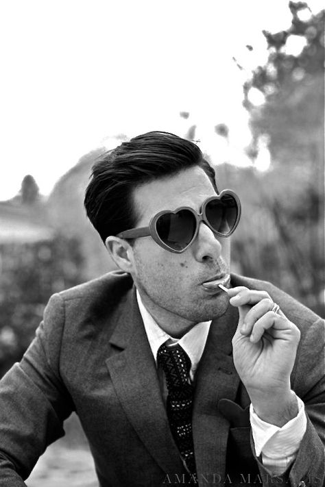 Amanda Marsalis - Jason Schwartzman For Bust 2013 Eating Lollipop, Jason Schwartzman, A Man In A Suit, Man In A Suit, I'm With The Band, Jane Birkin, Famous Faces, Art References, Black & White