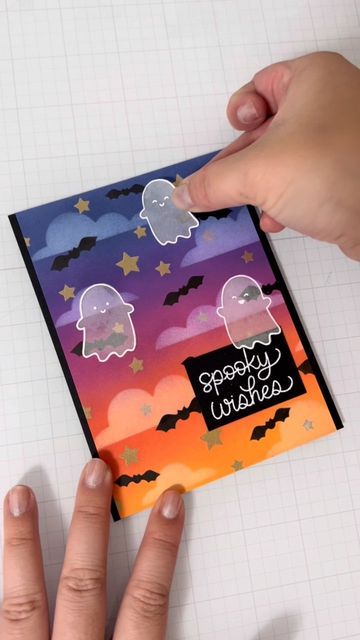 Fun Handmade Cards, Happy Halloween Cards Diy, Halloween Handmade Cards, Halloween Diy Cards, Halloween Cards Cricut, Halloween Cards Stampin Up Ideas, Halloween Card Diy, Easy Halloween Cards, Pretty Pink Posh Halloween