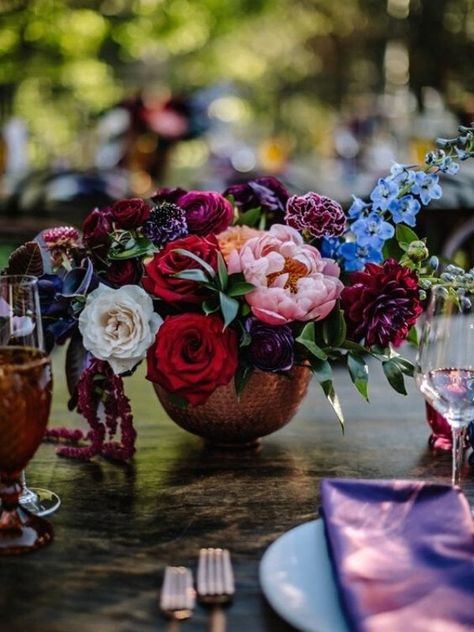 Jewel Tone Vintage Wedding, Moody Jewel Tone Wedding Decor, Family Photos Jewel Tones, Jewel Tone Flowers Wedding, Jewel Tone Wedding Flowers Centerpieces, Cheap Wedding Flower Ideas, Jewel Tone Florals Wedding, Jewel Tone Winter Wedding Flowers, Jewel Tone Floral Arrangements