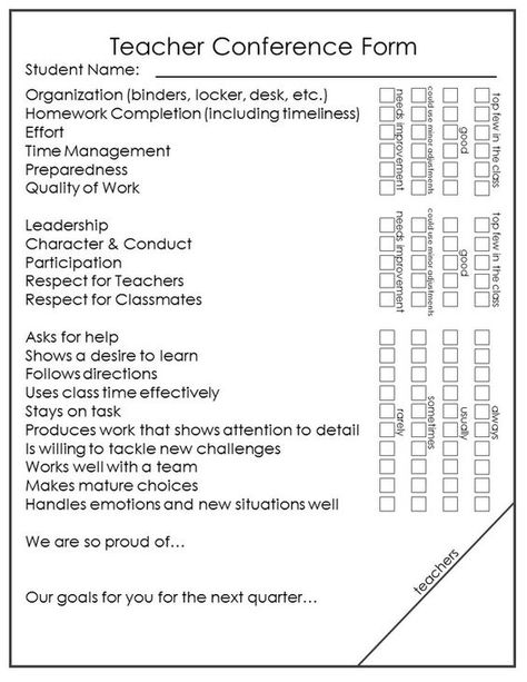 Parent - Teacher Conference file downloads - with matching student evaluation...neat strategy: Parent Teacher Conferences Middle School, Parent Teacher Conference Forms, Parent Conferences, Student Conference, Conference Forms, Parent Teacher Conference, Parent Teacher Meeting, Parent Teacher Communication, Report Cards