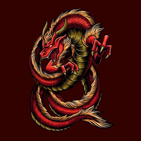 Red Dragon Logo, Great Red Dragon, Simbols Tattoo, Clothes Sketch, Dragon Vector, Red Dragons, Dragon Rouge, Boat Illustration, Design Dragon