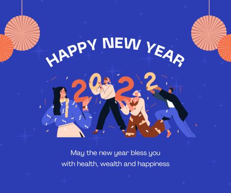 Blue Illustration Happy New Year Greeting Facebook Post Canva Template #goodwarestd #canva #template Corporate New Year Card, Corporate Website Design, Graphic Design Styles, Blue Illustration, New Year Greeting, Facebook Post Template, Happy New Year Greetings, Corporate Website, New Year Greeting Cards