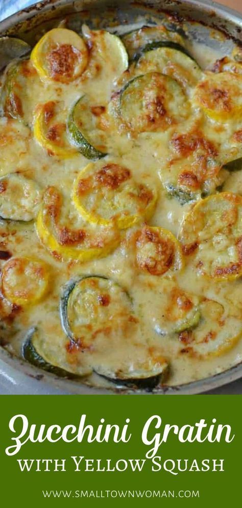 Zucchini And Yellow Squash, Zucchini Yellow Squash, Zucchini Gratin, Yellow Squash Recipes, Au Gratin Recipes, Resep Diet, Easy Zucchini, Side Dish Recipes Easy, Yellow Squash