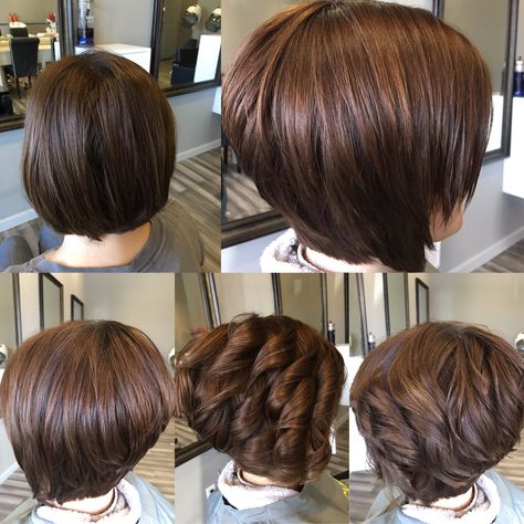 Middle Part Aline Bob, Inverted Bob With Layers, Kort Bob, Short Hair Back, Pinterest Hair, Hair Affair, Penteado Cabelo Curto, Hair Color And Cut, Bob Haircuts