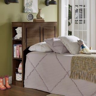 Keigo Walnut Finish Twin Storage Headboard by iNSPIRE Q Junior - Overstock - 32759715 Simple Panel Design, Twin Storage, Classic Headboard, Laminated Veneer Lumber, Colorful Headboard, Junior Bed, Storage Headboard, Kids Beds, Headboard Storage