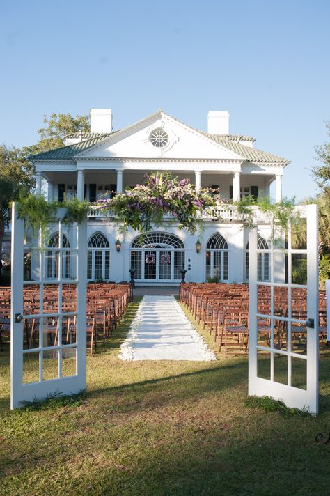 We love the use of old french doors to mark the entrance to your ceremony! Yoj Events/Leigh Webber Old French Doors, Church Doors, Lowndes Grove Wedding, Arch Architecture, Wedding Entrance, Paris Theme, French Garden, Old Doors, Wedding Aisle