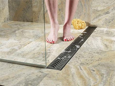 drain Linear Drain Shower, Linear Shower Drain, Luxury Bathroom Master Baths, Linear Drain, Walk In Shower Designs, Master Shower, Shower Drains, Master Bath Remodel, Bathroom Remodel Shower