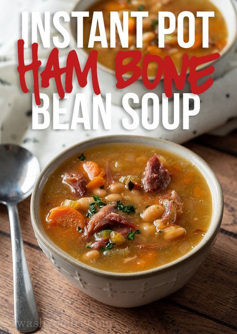 Ham Bone Bean Soup, Soup With Ham Bone, Ham Bone Soup Recipes, Ham Bone Recipes, Instant Pot Ham, Ham Recipes Crockpot, Ham Bone Soup, Soup With Ham, Navy Beans