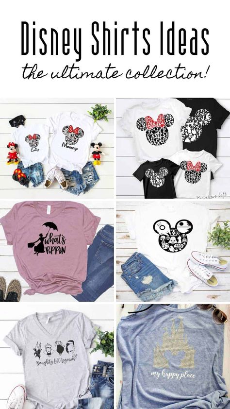 Disney Cricket Designs, Disney Shirts With Cricut, Disney Park Shirt Ideas, Easy Disney Cricut Shirts, Disney Shirt Designs Ideas, Disney Tshirt Svg, Simple Disney Shirts, Disney Shirt Designs Family Vacations, Disney Shirts Ideas