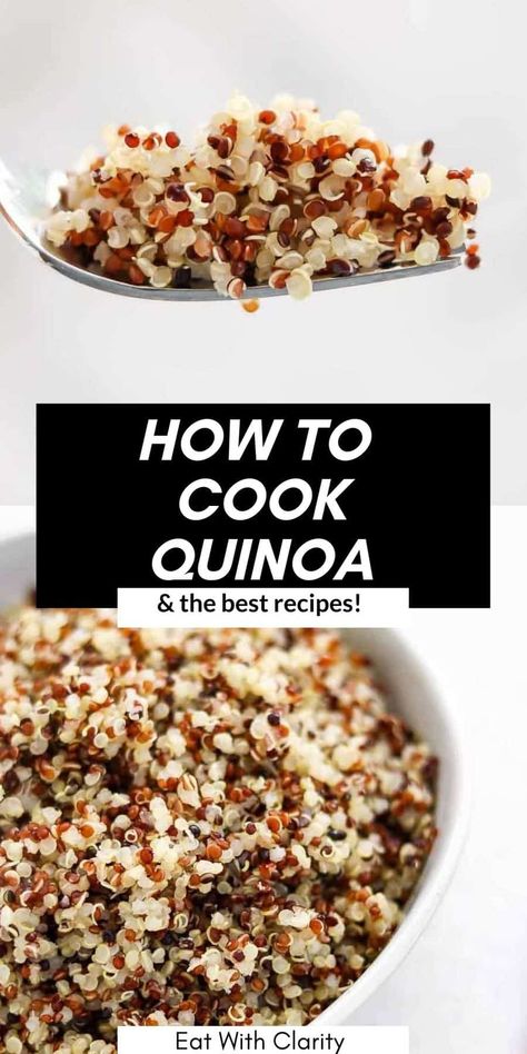 In this guide i'm going to show you how to make perfect fluffy quinoa! This delicious seed is so easy to make and only takes about 15 minutes from start to finish. The best quinoa recipes included too! #quinoa Best Quinoa Recipes, What Is Quinoa, Fluffy Quinoa, Perfect Quinoa, Cook Quinoa, Quinoa Dishes, Quinoa Breakfast Bowl, Making Quinoa, Vegetarian Quinoa