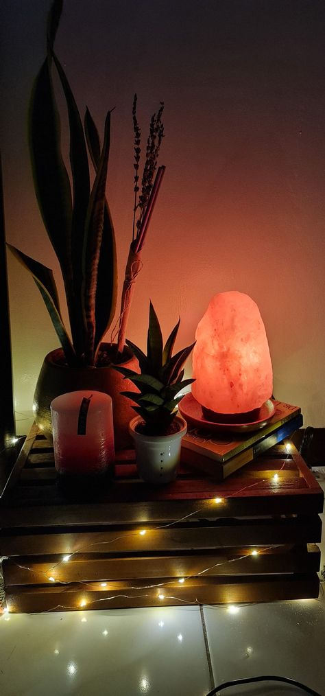 Salt Lamp Bathroom, Massage Room Decor, Lamp Bathroom, Bedside Lockers, Room Vibes, Himalayan Salt Lamp, Salt Lamp, Car Inspiration, Massage Room