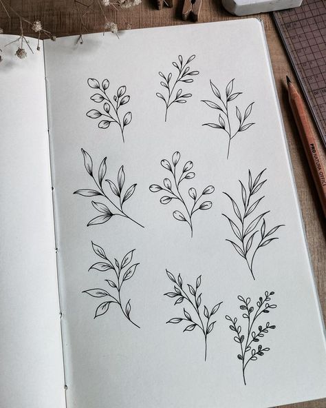 Sera Seah | Just foliage today. Try adding some of them to your flowers and you can see what a difference it makes to your drawing. 🌿 #finelinework… | Instagram Foliage Drawing, December Inspiration, Art Journal Cover, Floral Doodle, Cute Little Tattoos, Your Drawing, Watercolor Flower Art, Little Tattoos, Watercolor Flower