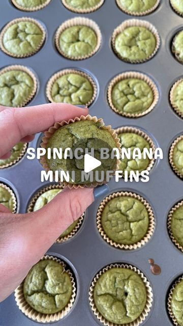 Spinach And Banana Muffins, Mini Muffin Recipes, Banana Mini Muffins, Mini Muffin Recipe, Mini Banana Muffins, Toddler Muffins, Baby Muffins, Toddler Foods, Banana Oats