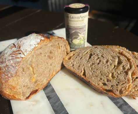 The London Fog Sourdough Loaf London Fog Loaf, London Fog Sourdough, Honey Sourdough Bread, Mini Sourdough Loaves, Sourdough Pastries, London Fog Recipe, Sourdough Pasta, London Fog Tea, Recipe Using Sourdough Starter