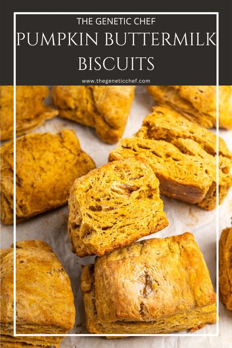 It’s pumpkin season! If you love biscuits, then you will love these pumpkin buttermilk biscuits flavored with pumpkin spice, pumpkin puree, and a touch of sweetness. Drizzle with butter and a touch of maple syrup or honey or simply enjoy as is, because they’re that good. #biscuits #pumpkin #pumpkinrecipes #thanksgivingrecipes | @thegeneticchef Pumpkin Biscuits, Pumpkin Biscuits Recipe, Baking Powder Biscuits, Pumpkin Cravings, Savoury Biscuits, How To Make Biscuits, Biscuits Easy, Buttermilk Biscuits, Creamed Spinach