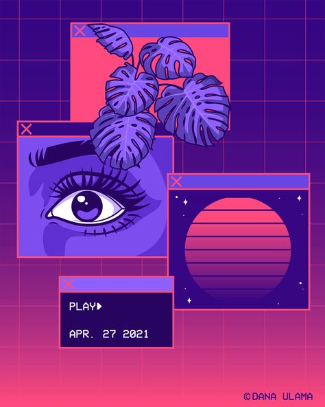 Vaporwave Gif Wallpaper, Vaporwave Gif, Cute Gifs, Synthwave Art, Gif Wallpaper, Background Retro, Vaporwave Wallpaper, Pop Illustration, Vaporwave Art