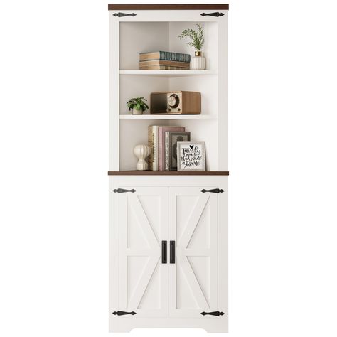 PRICES MAY VARY. AMPLE STORAGE SPACE & EASY ACCESS: Dimensions: 23.6''(W) x 14.48''(D) x 68.1''(H). The corner cabinet features two enclosed cabinets and three open shelf with ample storage space to keep your room nice and mess-free. You can tuck ends and odds away behind closed doors for privacy and tidy look while putting often-used items or beloved plants on the open shelf for easy access and beauty MAKING THE MOST OF YOUR SPACE: Crafted to snugly fit into 90-degree corners, this bathroom cabinet tailored to restart the function of your home nooks. It features 5 shelves to make full use of the limited space while with small footprint - serving as your ultimate organizational ally, suitable for bathroom, living room, kitchen, dinning room, etc BATHROOM CORNER STORAGE CABINET: This bathro Kitchen Display Cabinet, Corner Display Cabinet, Bathroom Freestanding, Corner Storage Cabinet, Kitchen Hutch, Furniture Storage Cabinets, Low Cabinet, Corner Cabinet, Corner Shelves