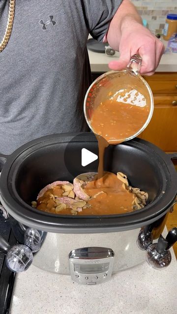 Food Dudes on Instagram: "Cooking my world famous salisbury steak burgers in the crockpot #slowcooker #simplecooking #easymeals" Salisbury Steak Burger Meal In Crockpot, Hamburger Patties Crockpot Recipes, Frozen Hamburger Patty Salisbury Steak, Crockpot Salisbury Steak With Hamburger Patties, Salisbury Steak With Frozen Patties, Slow Cooker Salsberry Steak, Hamburger Steak In The Crockpot, Salisbury Steak Recipe Crockpot Easy, Crockpot Salisbury Steak With Frozen Hamburger Patties