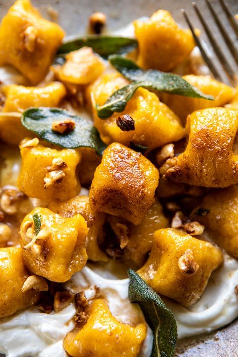 Pumpkin Cauliflower, Cauliflower Gnocchi, Pumpkin Gnocchi, Savory Pumpkin, Whipped Ricotta, Recipes Savory, Savory Pumpkin Recipes, Pane Dolce, Fall Dinner Recipes