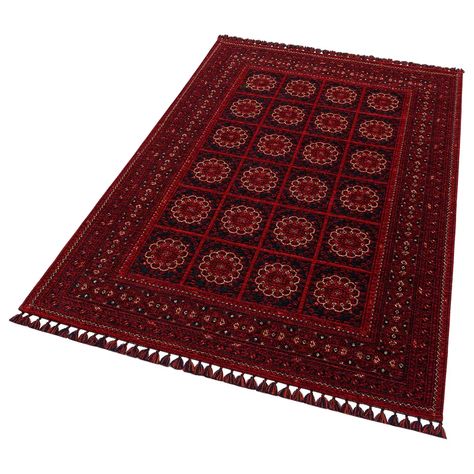 Bungalow Rose Vanduser Oriental Red Indoor / Outdoor Area Rug | Wayfair Red Rectangle, Rose Rug, Playroom Rug, Woven Carpet, Afghan Pattern, Cotton Area Rug, Polyester Rugs, Black Area Rugs, Carpet Rug