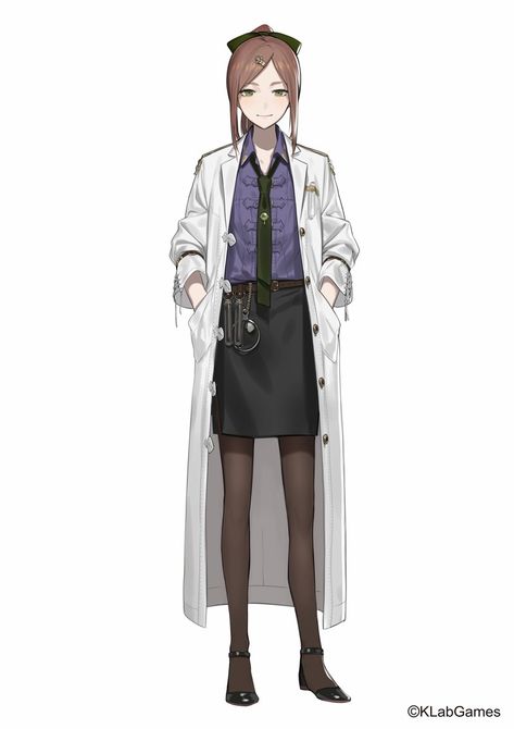 Anime Scientist Female, Doctor Clothes Female, Cyberpunk Doctor Female, Anime Female Scientist Art, Anime Doctor Woman Art, Scientist Art Anime, Female Scientist Character Art, Scientist Woman Character, Doctor Women Outfit