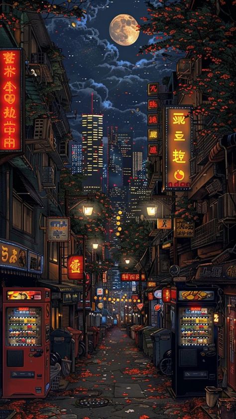 Wallpaper Iphone Pixel Art, Tokyo Pixel Art, Walpeper Aesthetic, Cool Wallpaper Iphone, Art Iphone Wallpaper, Pixel City, Pixel Art Landscape, Cityscape Wallpaper, Aesthetic Wallpaper Iphone