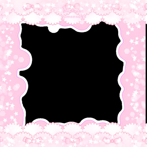 Kawaiicore Template, Pink Boarder Aesthetic, Cute Pink Overlays, Pink Frame Aesthetic, Cute Frames For Edits, Cutecore Border, No Background Stickers, Watermark Cute, Kawaii Overlay