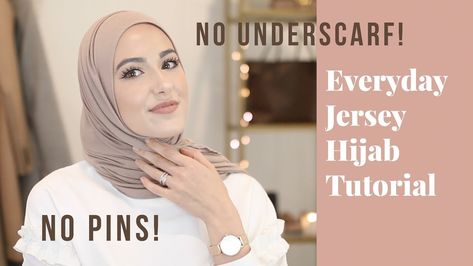 thumbnail Jersey Hijab Style Tutorials, Jersey Hijab Tutorial, Jersey Hijab Style, Scarf Outfits, Under Scarf, Scarf Designs, Muslim Brides, Jersey Scarf, Turban Hijab