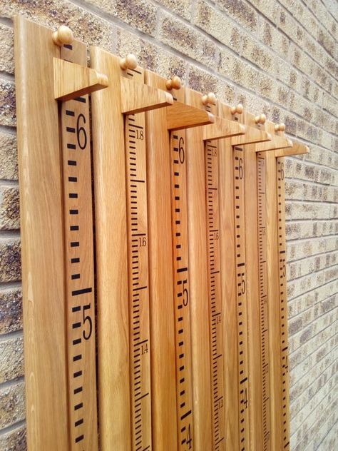 Growth Chart Ruler Diy, Growth Charts Diy, Kid Height Ruler, Toddler Projects, Growth Height, Height Ruler, Growth Ruler, Growth Chart Wood, Wooden Growth Chart