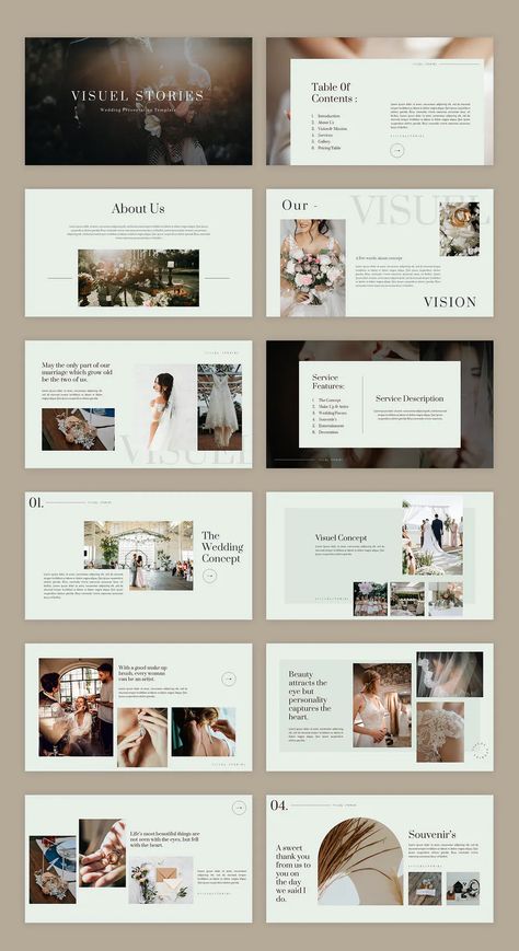 Wedding PowerPoint Presentation Template. 44 unique slides Wedding Planning Presentation, Wedding Presentation Ideas, Event Presentation Template, Wedding Portfolio Design, Wedding Photo Template, Wedding Powerpoint Template, Wedding Presentation Design, Wedding Photography Portfolio, Wedding Brochure Design Layout