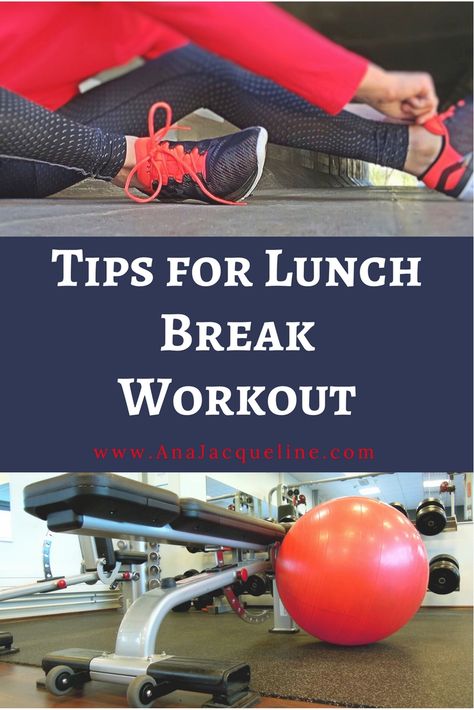 5 Tips for Fitting In A 30 Minute Lunch Break Workout | Five Tips for Fitting In A 30 Minute Workout | Lunch Break Workout | #TipsForLunchBreakWorkout | #Tips30MinuteWorkout | #WorkoutTips | #BusyMomWorkoutTips | #LunchBreakWorkout | #QuickWorkout | #30MinuteExerciseTips | www.AnaJacqueline.com Lunch Time Workout Office, Lunch Workout Routine, Lunch Hour Workout, Lunch Break Workout, Lunch Workout, Lunch Time Workout, 30 Min Workout, Paleo Workout, Healthy Journey