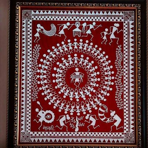 Warli Art On Wall, Adivasi Painting, Warli Paintings On Canvas, Warli Art Paintings On Wall, Worli Painting Designs, Warli Painting Ideas On Wall, Warli Painting Ideas On Paper, Varli Painting Art, Warli Art Painting