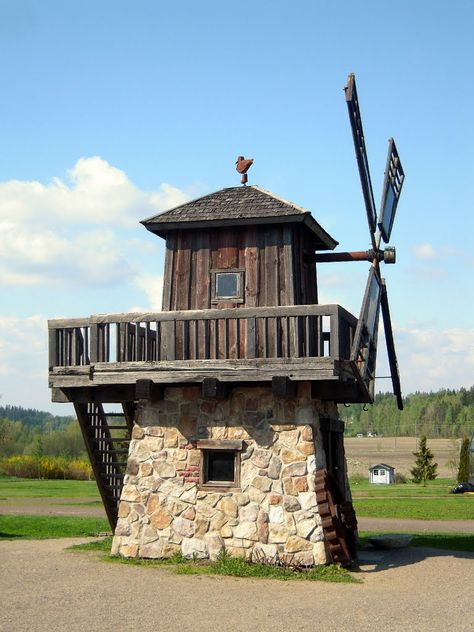 Wooden Windmill Plans, Windmill Plan, Vertical Windmill, Espoo Finland, Stone House Plans, Wooden Windmill, Windmill House, Timber Frame House, Watercolor House Painting