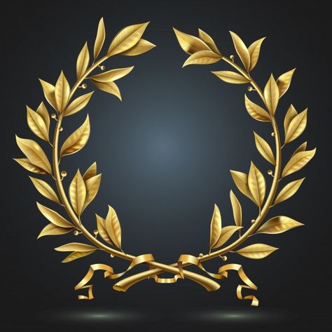 Vector graphics. golden antique realisti... | Premium Vector #Freepik #vector #circle #leaf #luxury #wreath Winners Poster Design, Laurel Wreath Tattoo, Greek Crown, Laurel Wreath Crown, Nonprofit Design, Persephone Art, Gold Laurel Wreath, Wreath Tattoo, Golden Wreath