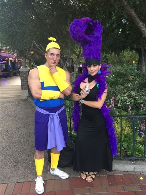 Halloween costumes for Mickeys Halloween party 2016: Kronk & Yzma, Emperors New Groove Halloween Costume Kronk, Yuma And Kronk Costume, Ezma And Krunk Costume, Ezma And Kronk Costume, Yzma And Kronk Costume Diy, Emperors New Groove Halloween Costume, Ezma Emperor's New Groove Costume, Kuzco And Yzma Costume, Kronk Costume Diy