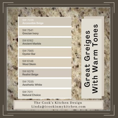 Giallo Ornamental Granite Backsplash, St Cecilia Granite Kitchen Update, Bm Chantilly Lace, Repose Grey, Gold Granite Countertops, Santa Cecilia Granite, Venetian Gold Granite, Granite Paint, Brown Granite Countertops