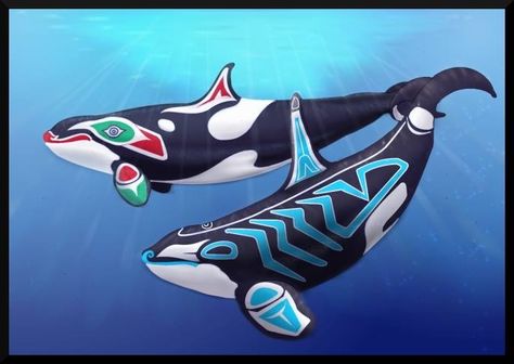 Orca Whale Art, Orca Art, Wildlife Quilts, Orca Tattoo, Art Native American, Native Artwork, Pacific Northwest Art, Haida Art, Whale Tattoos