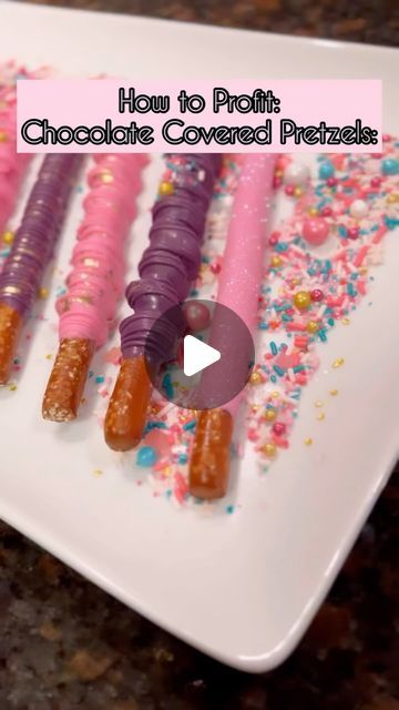 How To Display Chocolate Dipped Pretzels, Holiday Pretzel Rods, Diy Chocolate Pretzel Rods, How To Dip Pretzel Rods, Chocolate Covered Pretzels Display, Pretzel Decorating Ideas, How To Make Chocolate Covered Pretzels, Pretzel Rods Dipped Recipe, Pink Chocolate Covered Pretzels