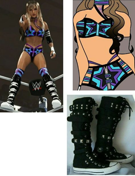 Pro Wrestling Gear Ideas, Wrestling Outfits Womens Ideas, Wwe Gear Ideas, Wwe Womens Outfits, Cute Wrestling Outfits, Wrestling Gear Women, Wrestling Gear Women Ideas, Wrestling Outfits Womens, Womens Wrestling Gear