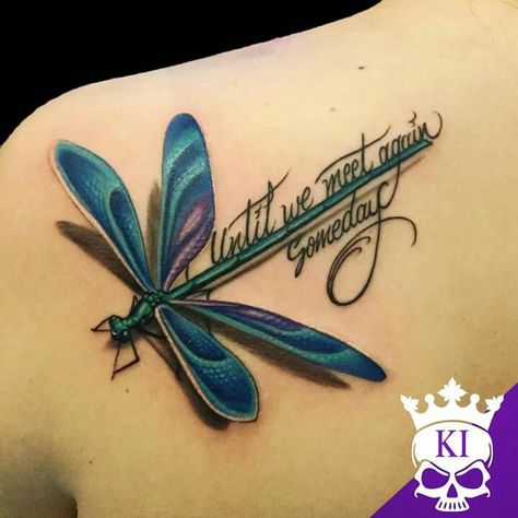 Add to Daiseys tattoo Dragonfly Tattoo On Collarbone, Dragonfly Daisy Tattoo, In Memory Of Parents Tattoo Ideas, Dragonfly Tattoo Color, Dragonfly Tattoo Ideas Unique, Dragon Fly Tattoo, Memorial Tattoo Quotes, Watercolor Tattoo Ideas, Grandma Tattoos