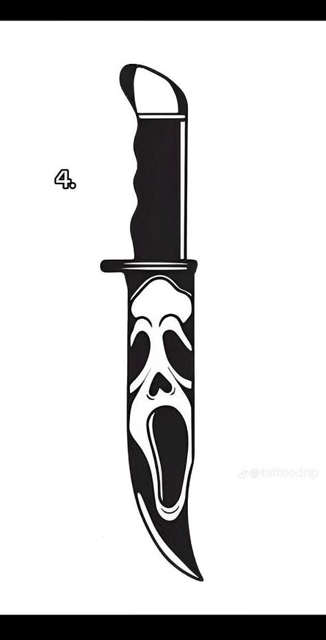 Ghostface Ideas Halloween, Scream Horror Tattoo, Ghostface Cartoon Drawing, Ghostface Flash Tattoo, Easy Horror Tattoos, Ghost Face Tattoo Stencil, Ghost Face Tattoo Stencil Outline, Scream Flash Tattoo, Scream Face Paint