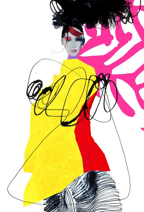 Daniel Egneus, Fashion Illustration Drawing, Red Collage, Russia Fashion, Fashion Illustration Collage, Abstract Fashion, Illustration Collage, Fashion Drawings, Fashion Sketchbook