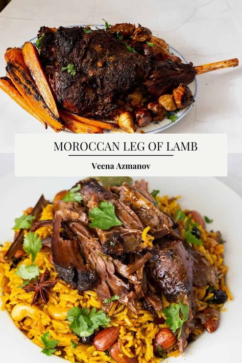 Moroccan Mechoui is a traditional way of cooking lamb or sheep in Moroccan cuisine. This is a slow roasted version of the same recipe made with a leg of lamb in an oven. Slow Cooked Lamb Leg, Lamb Roast Recipe, Lamb Shoulder Roast, Roast Leg Of Lamb, Lamb Shank Recipe, Prime Rib Roast Recipe, Lamb Leg Recipes, Slow Roast Lamb, Rib Roast Recipe